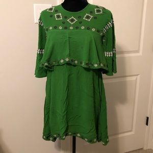 BOHO Chelsea & Violet Green Embroidered Dress